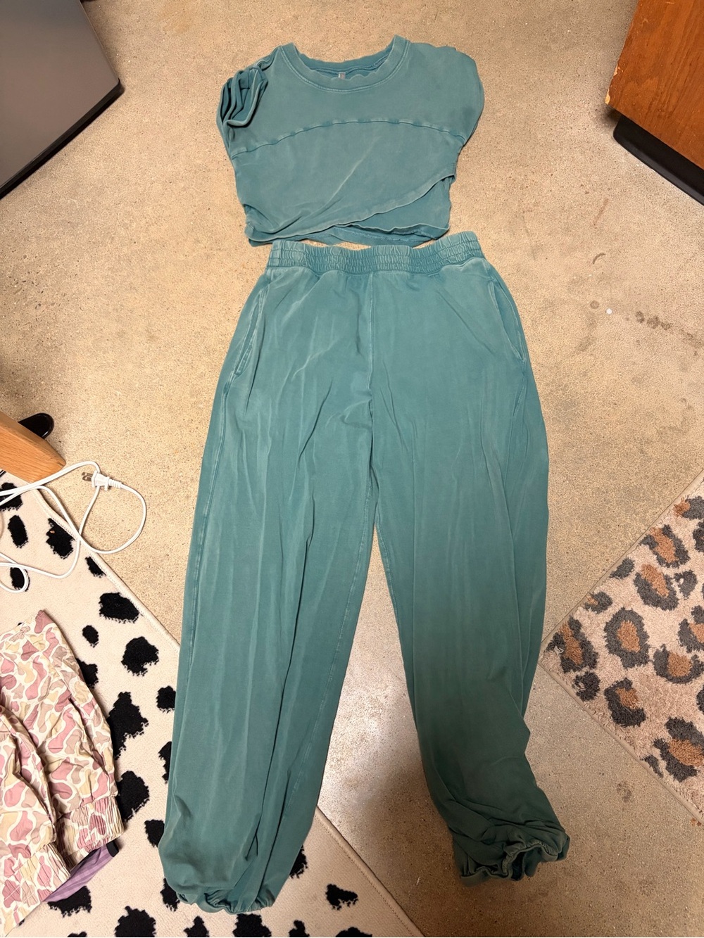 Free People Teal Elastic Waist set
